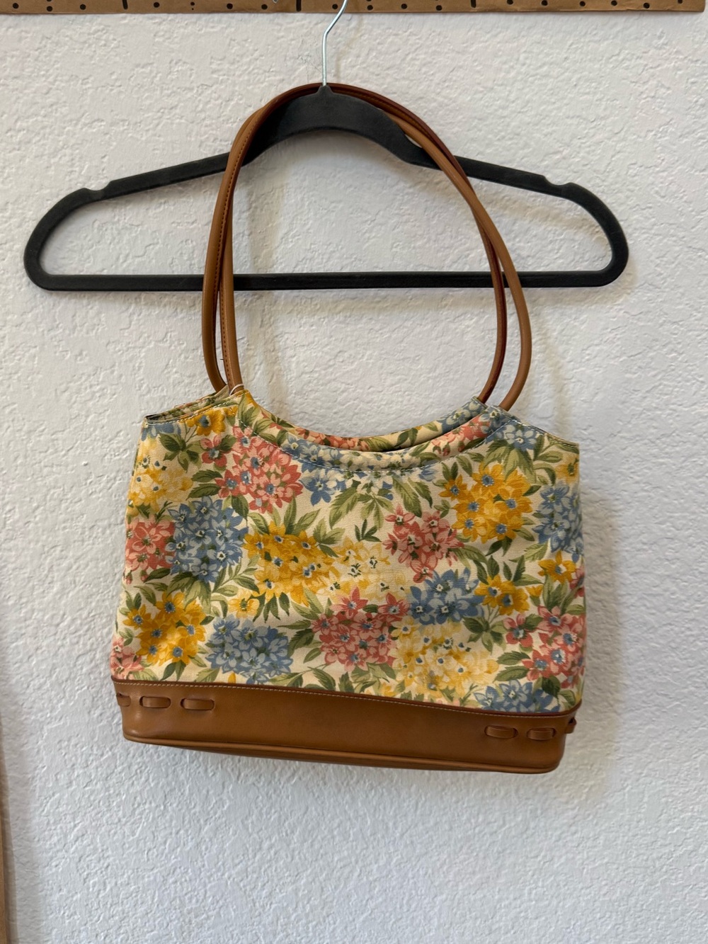 Relic Floral Canvas Tote with Tan Leather Trim